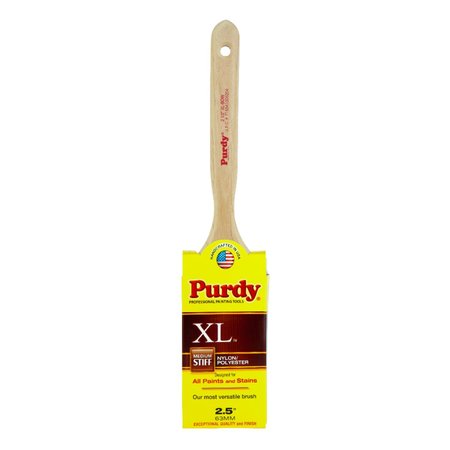 PURDY 2-1/2" Flat Sash Paint Brush, Nylon/Polyester Bristle, Hardwood Handle 144064325